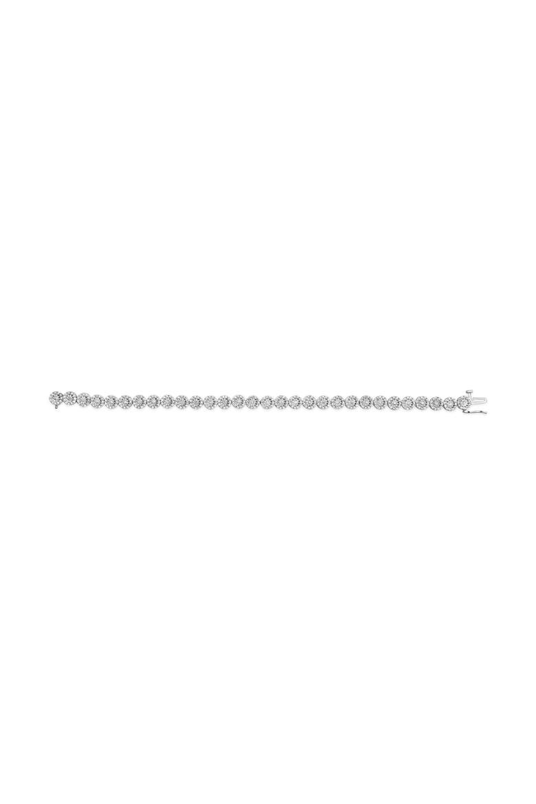 14K White Gold 2.00 Cttw Diamond Halo Link Tennis Bracelet, Alternate, color, White