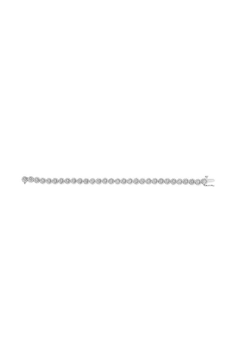 Haus of Brilliance 14K White Gold 2.00 Cttw Diamond Halo Link Tennis Bracelet, Alternate, color, White