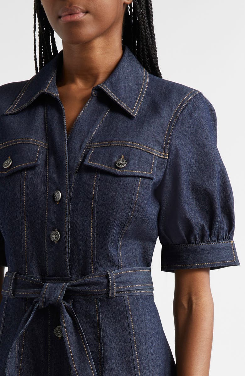 Cinq à Sept Suzie Short Sleeve Denim Midi Dress, Alternate, color,