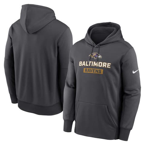 Men's Nike Anthracite Baltimore Ravens Toss Sweep Performance Pullover Hoodie