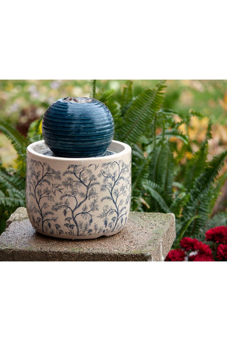 Multicolor Chinoiserie Ceramic Indoor Water Fountain With Pump, Alternate, color, Beige