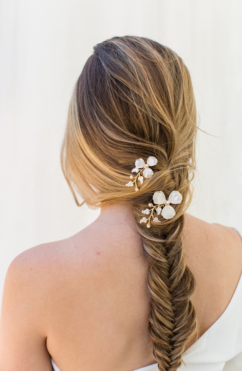 Brides & Hairpins Gabi Set of 2 Imitation Pearl Hair Pins, Alternate, color,