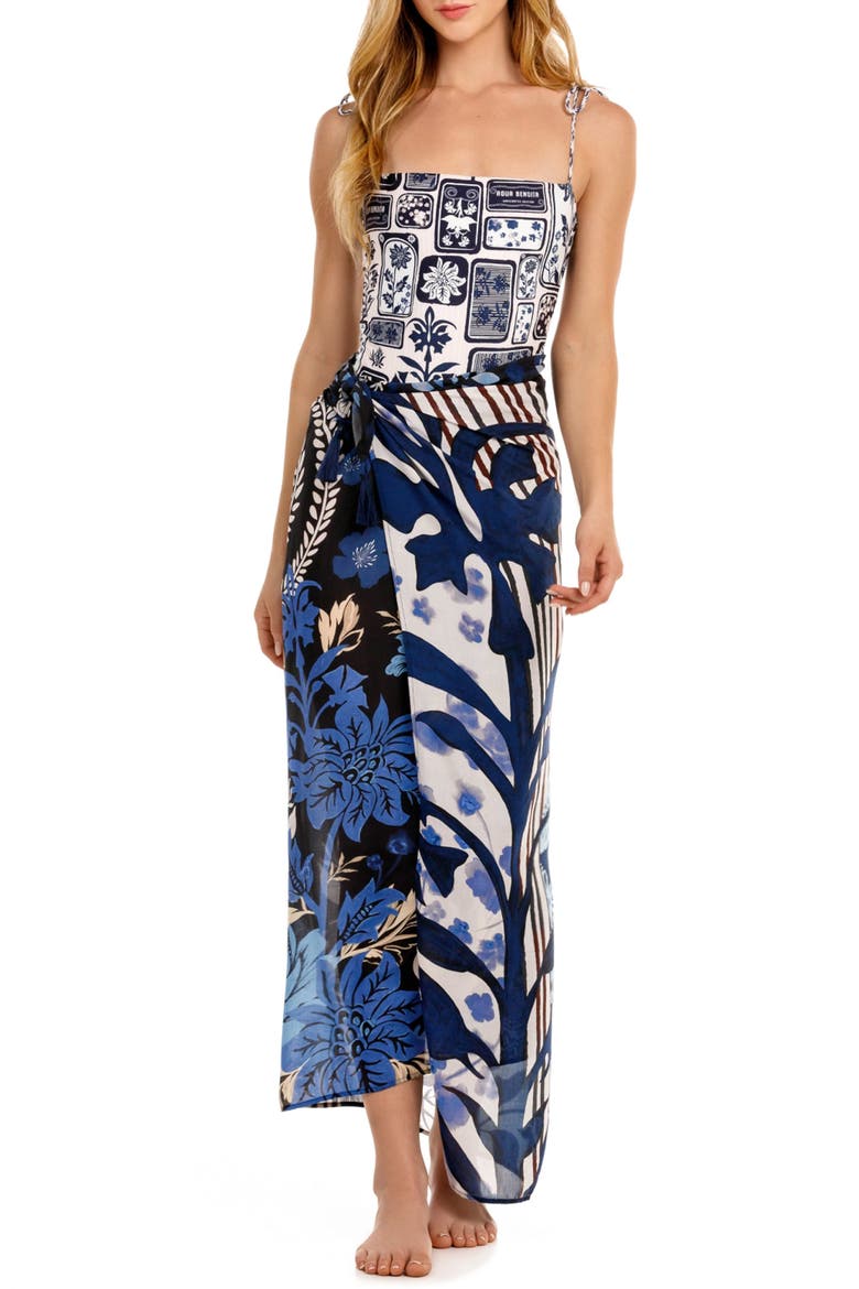 Marine Pareo Cover-Up, Main, color, BLUE