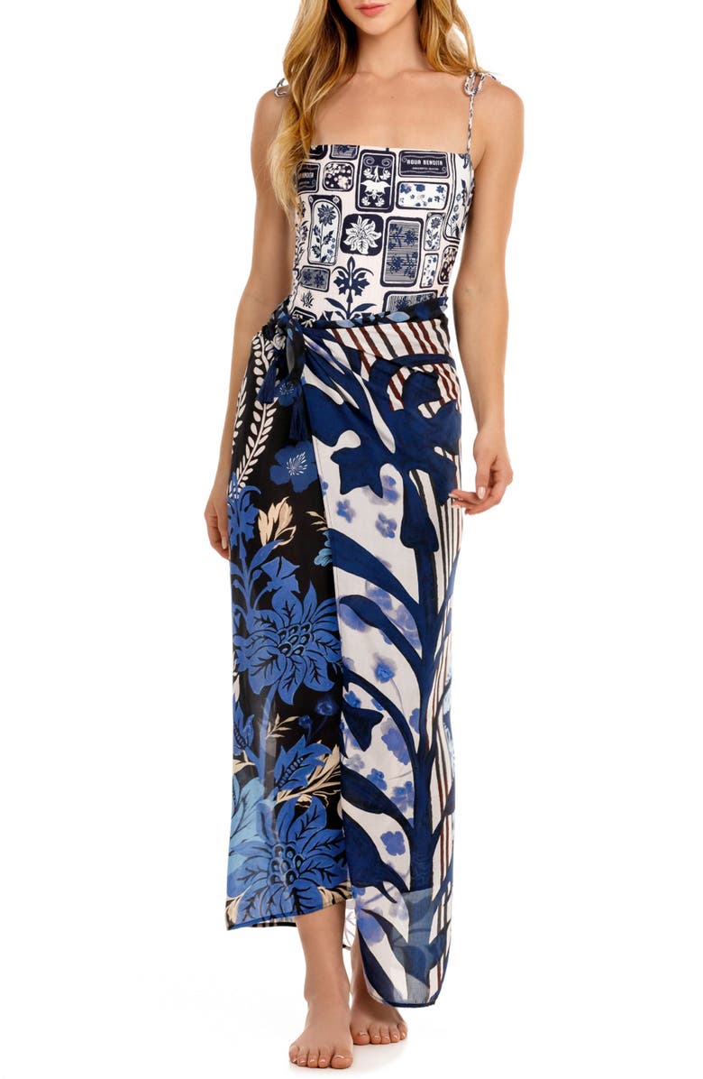 Agua Bendita Marine Pareo Cover-Up, Main, color,