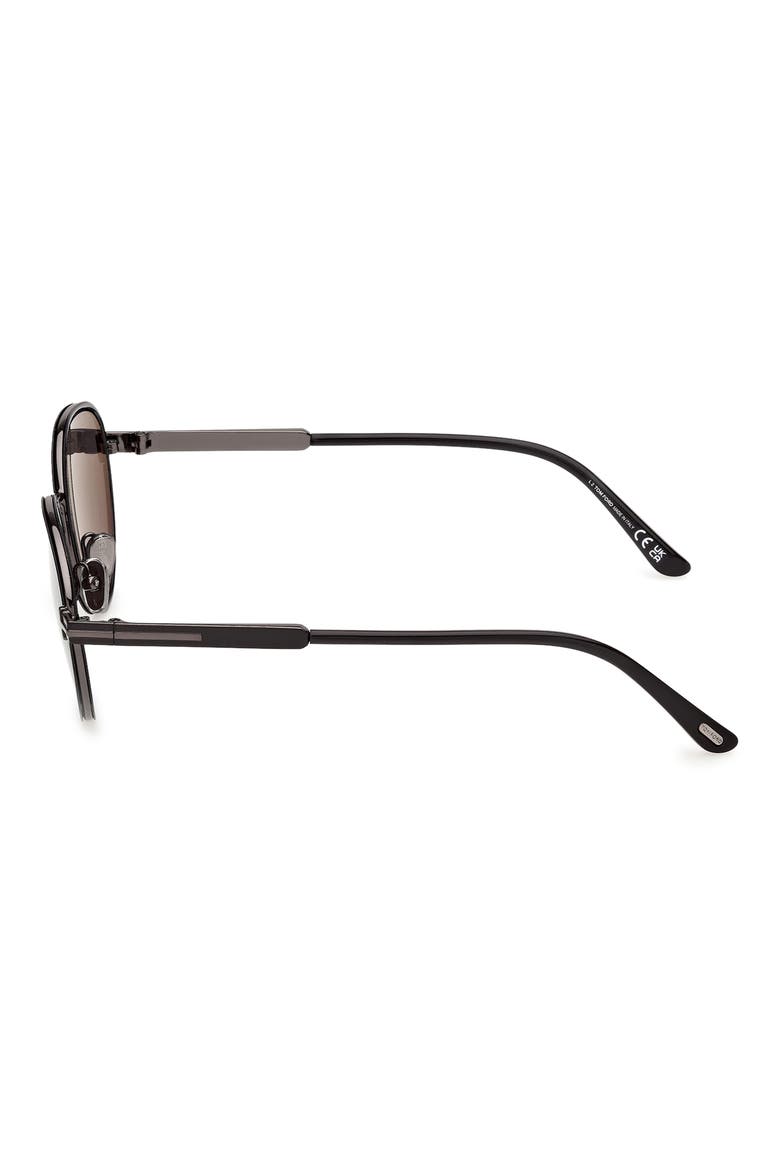 Jet 51mm Round Sunglasses, Alternate, color, BLACK DARK GUNMETAL / SMOKE