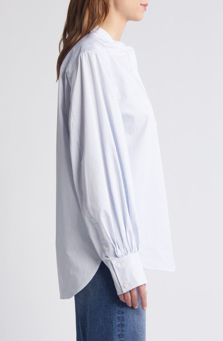 COS Gathered Grandad Collar Button Front Top, Alternate, color, 