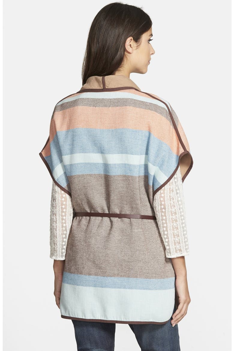 Stripe Cape, Alternate, color, BROWN PUCE WESTERN STRIPE