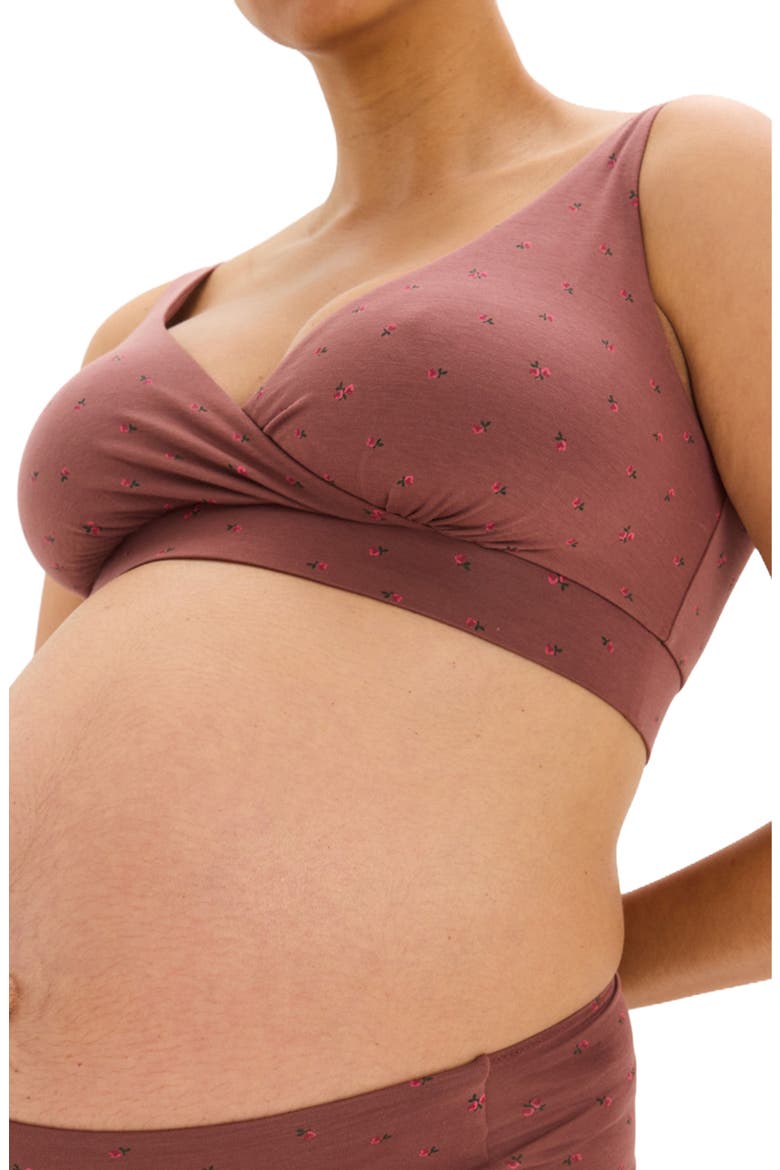 The Dream Feed Nursing And Sleep Bra, Alternate, color, Maroon Love Note Floral