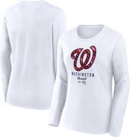 FANATICS Women's Fanatics Branded White Washington Nationals Lightweight Fitted Long Sleeve T-Shirt