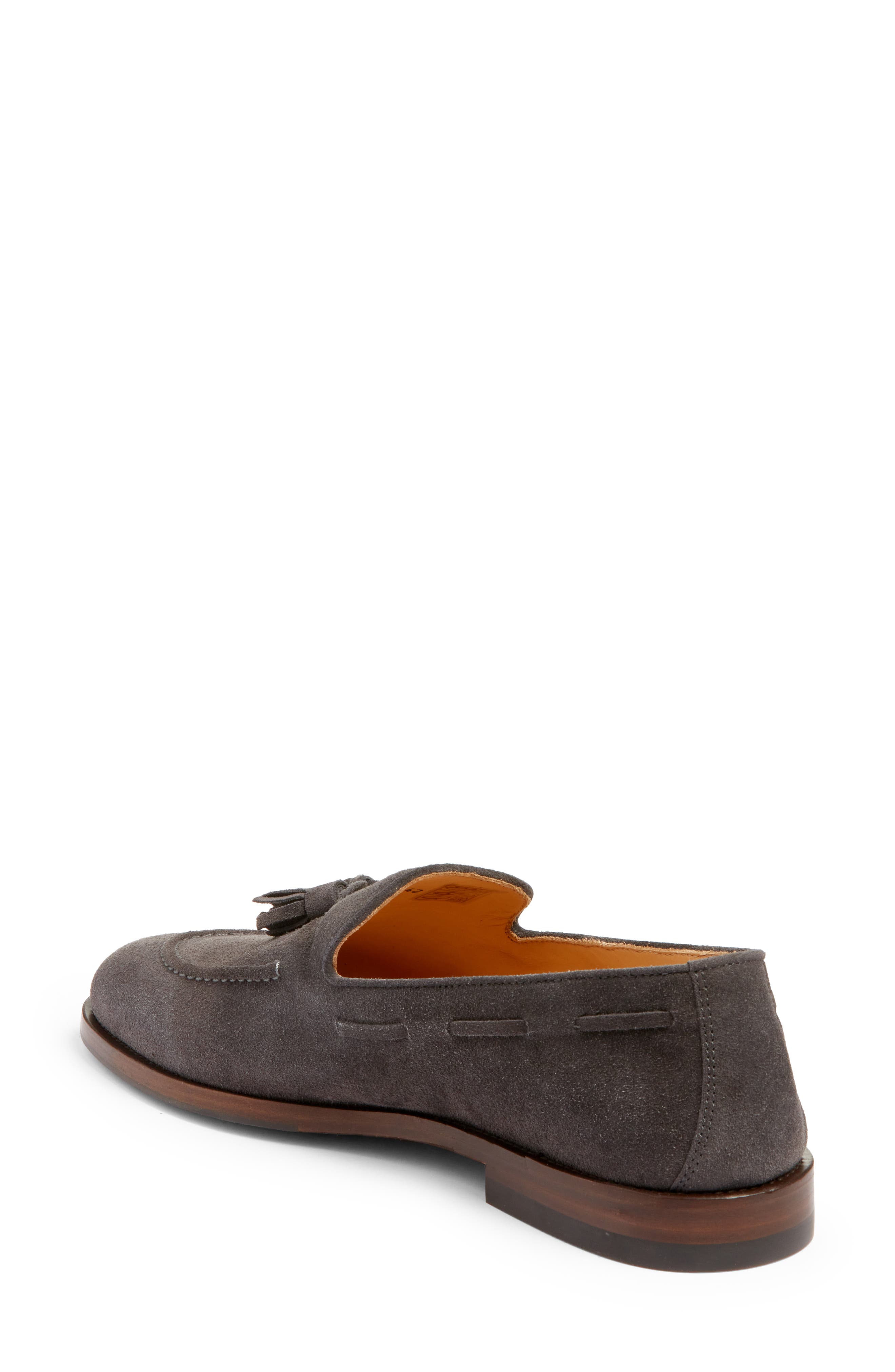 Brunello Cucinelli Tassel Detail Suede Loafer, Alternate, color, C8860 Dark Grey Suede