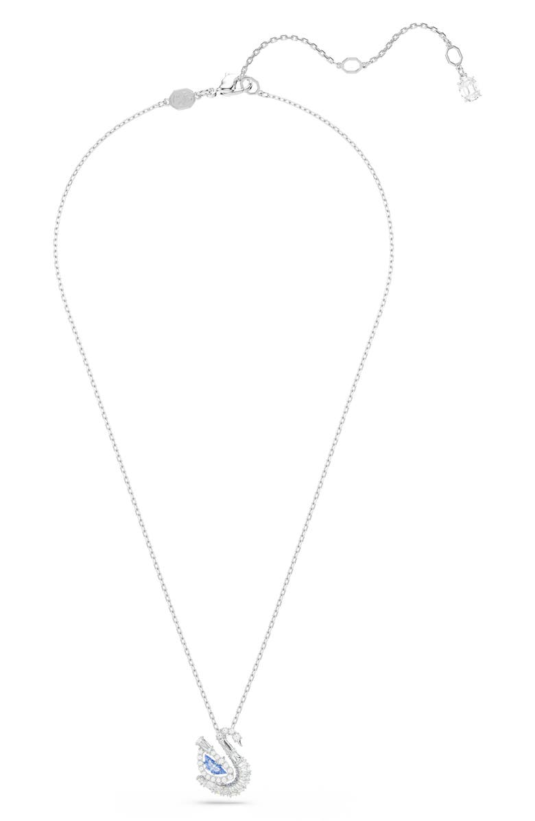 Swarovski Crystal Swan Pendant Necklace, Alternate, color, Silver/ Blue