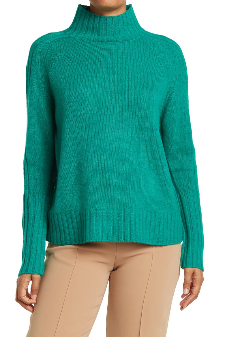 Annalee Cashmere Turtleneck Sweater, Main, color, JADE