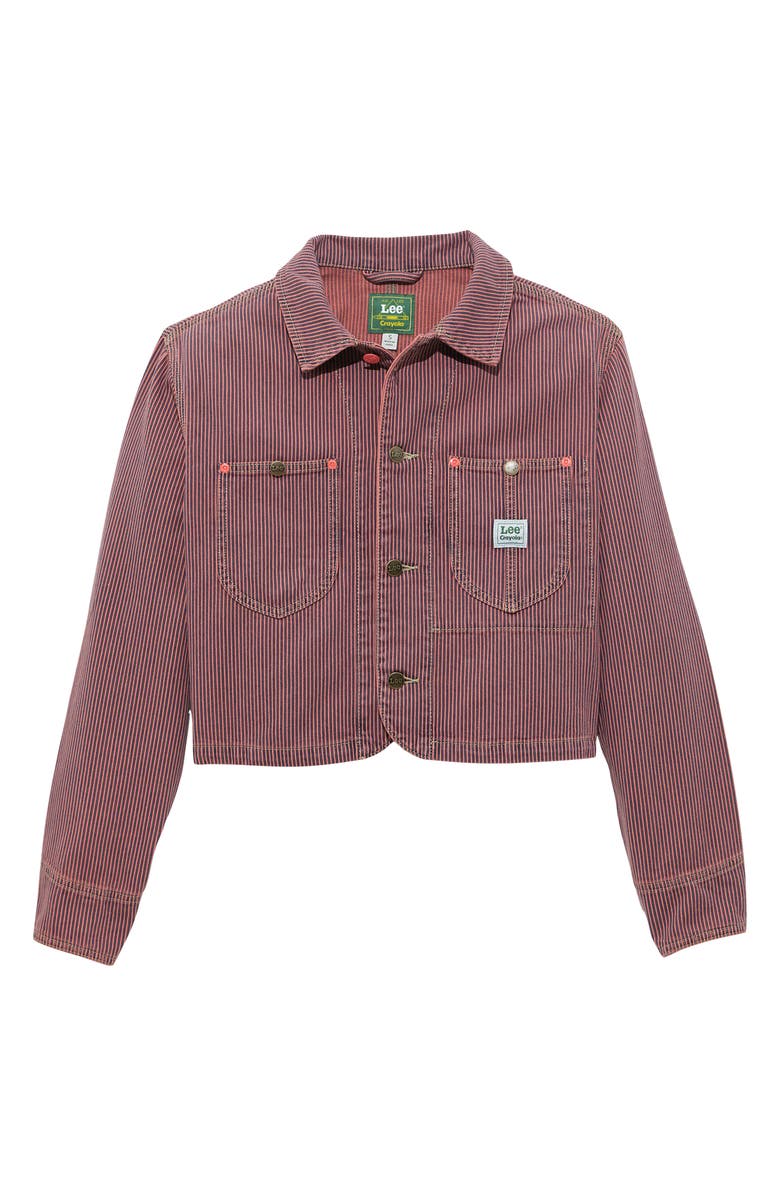 Lee x Crayola Cropped Chore Jacket, Alternate, color, Red Orange Stripe