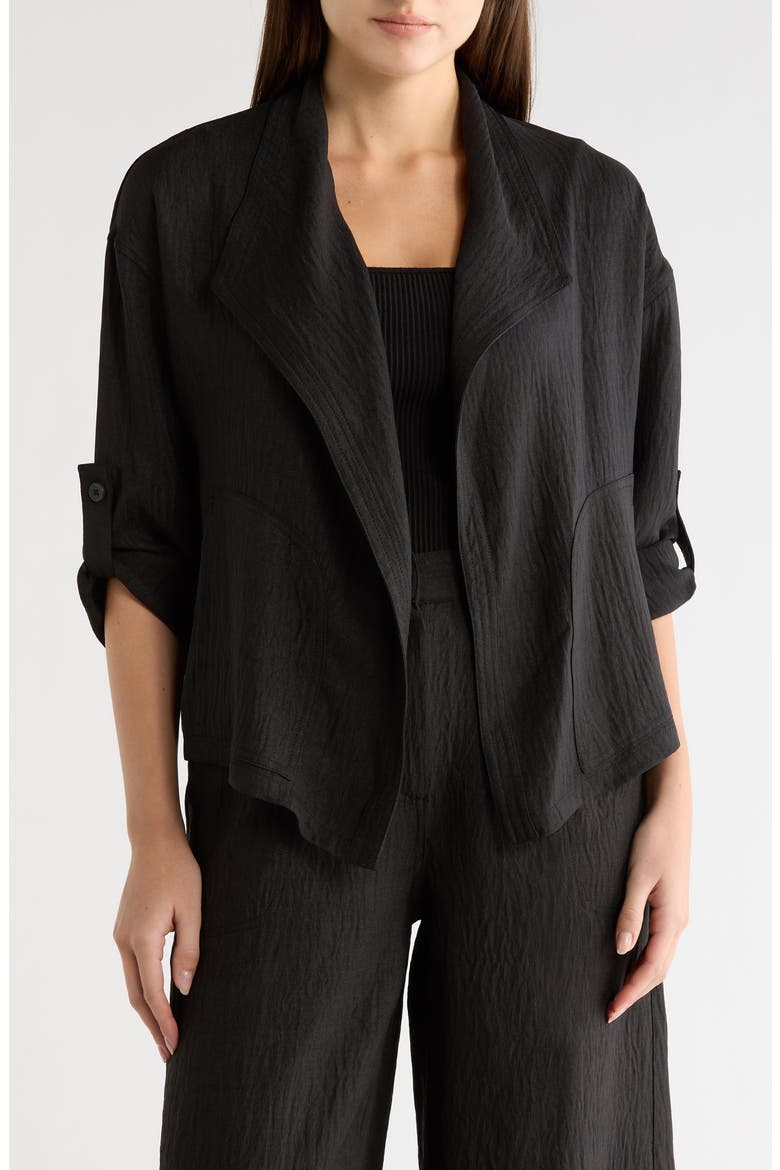 Textured Drape Jacket, Main, color, BLACK