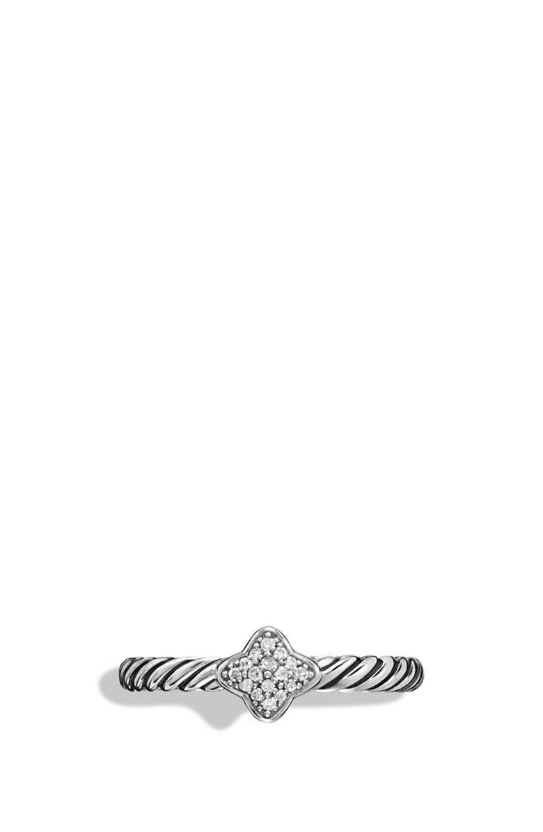 David Yurman Cable Collectibles Quatrefoil Ring with Diamonds, Alternate, color, Diamond