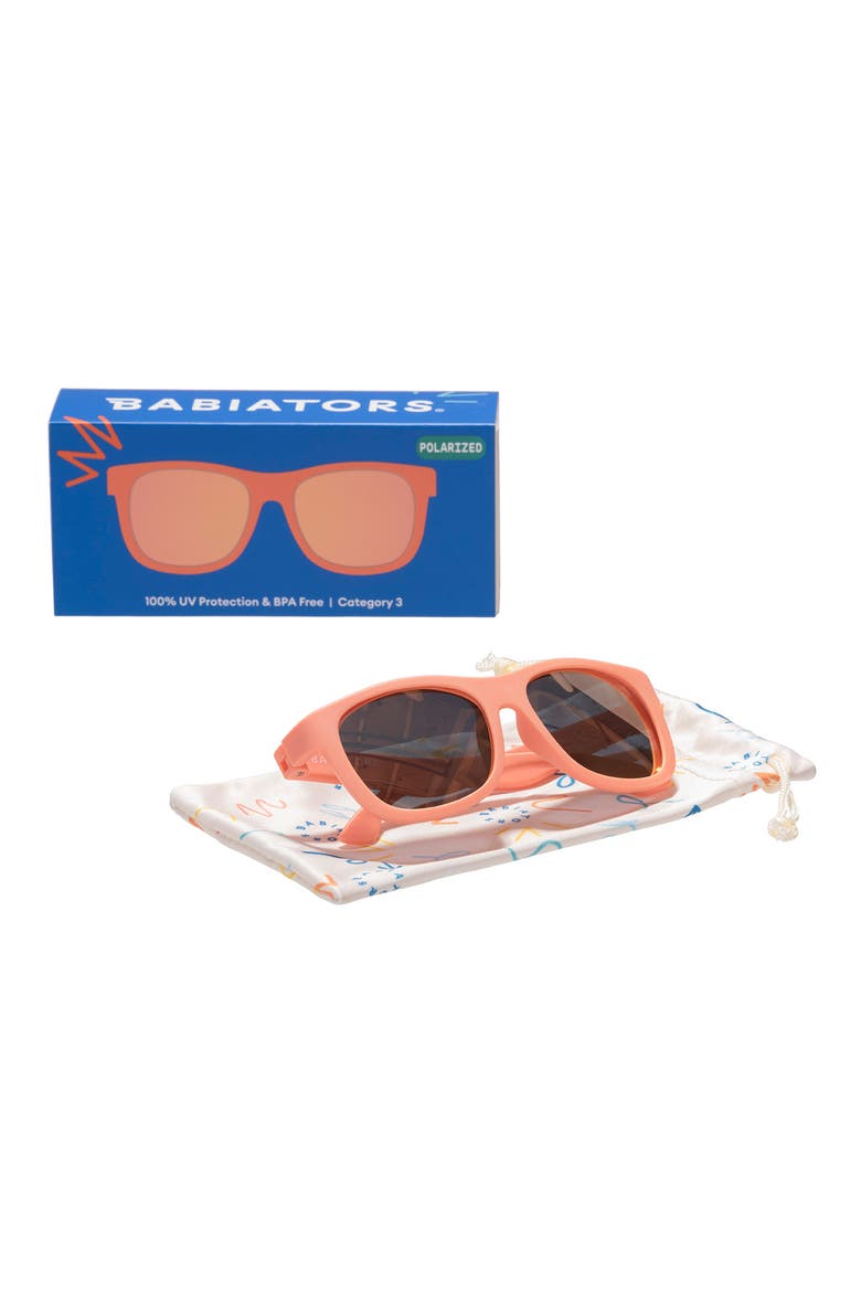 Kids' Polarized Navigator Sunglasses, Alternate, color, PERFECTLY PAPAYA