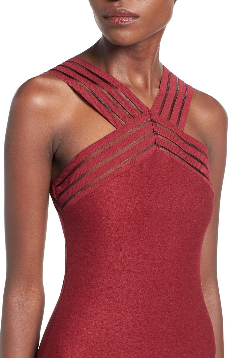 Missguided Mesh Strap Midi Dress, Alternate, color,