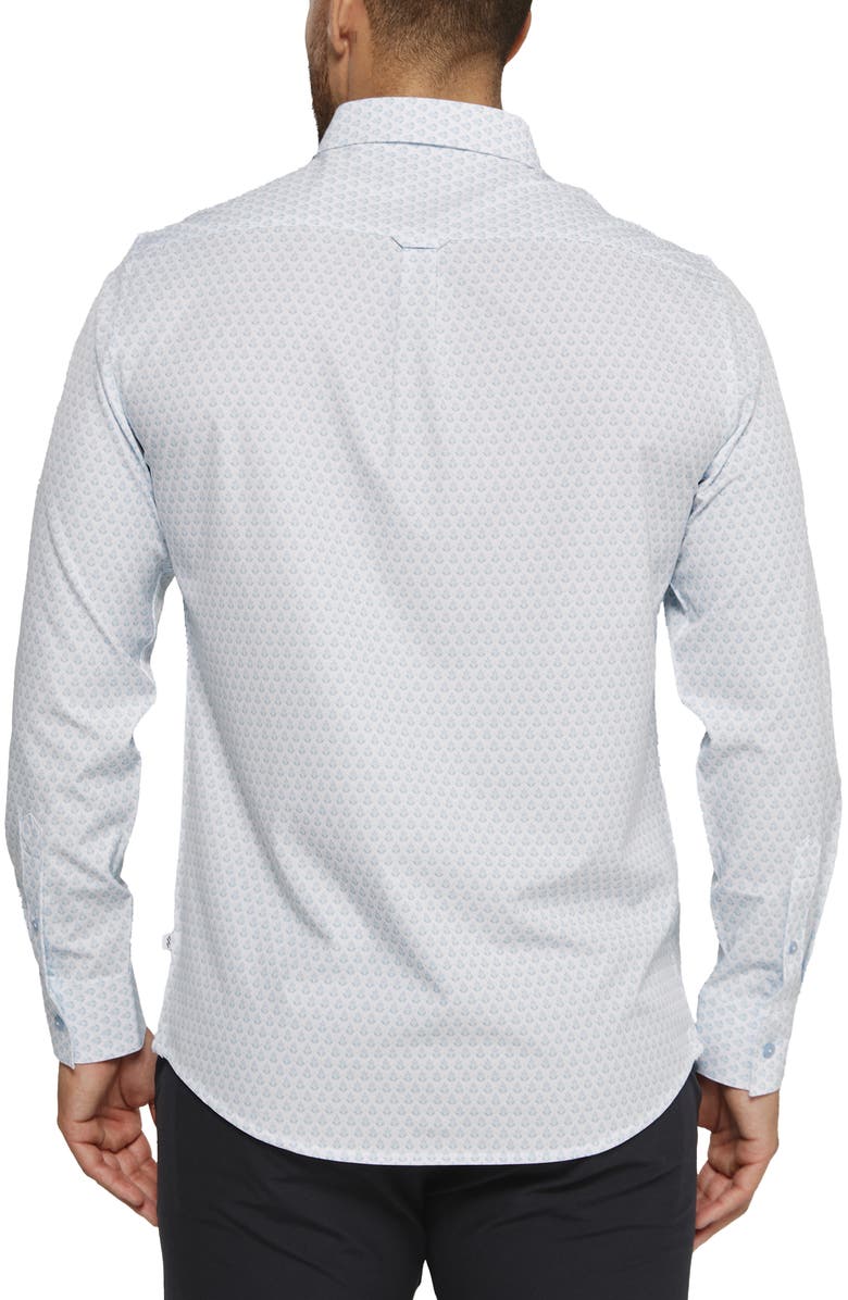 7 Diamonds Enrys Leaf Print Performance Button-Up Shirt, Alternate, color,