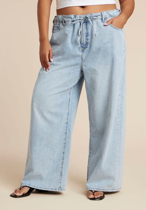 Drawstring Waist Lightweight Jean (Plus)