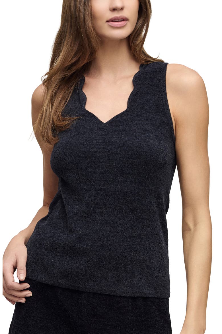 CozyChic® Ultra Lite® Scallop Tank, Main, color, BLACK