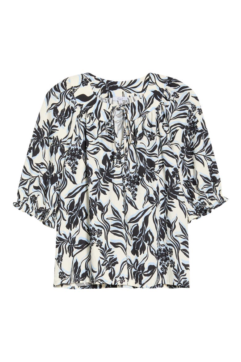 Belina Floral Three-Quarter Sleeve Top, Alternate, color, ZINYA