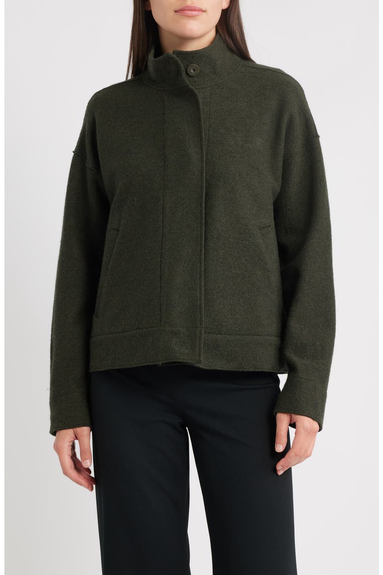 Boiled Wool Jacket, Alternate, color, WOODLAND