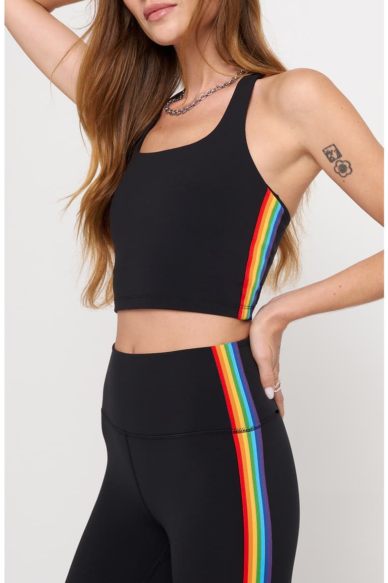 Rainbow Shakti Square Neck Crop Tank Top, Alternate, color, BLACK
