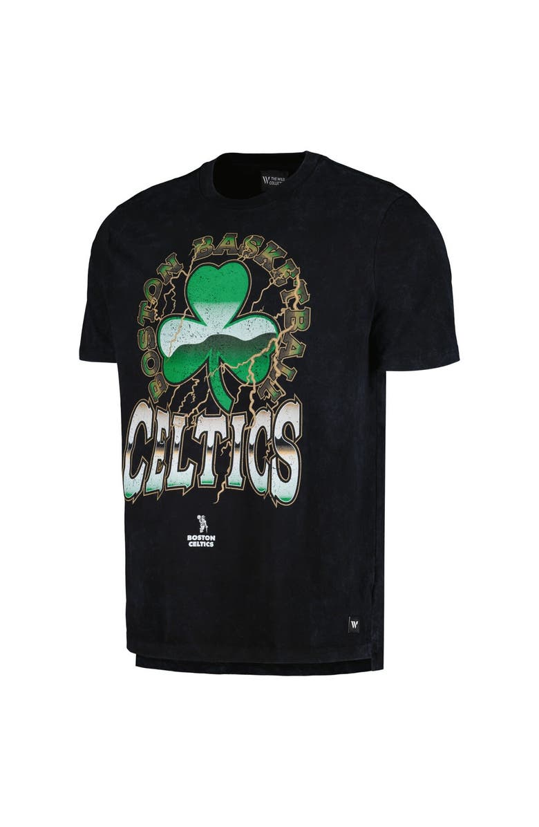 THE WILD COLLECTIVE Unisex The Wild Collective  Black Boston Celtics Tour Band T-Shirt, Alternate, color, Black