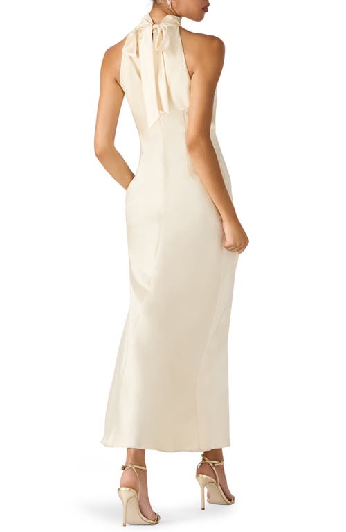 Steve Madden Lara Satin Bias Cut Maxi Dress In White