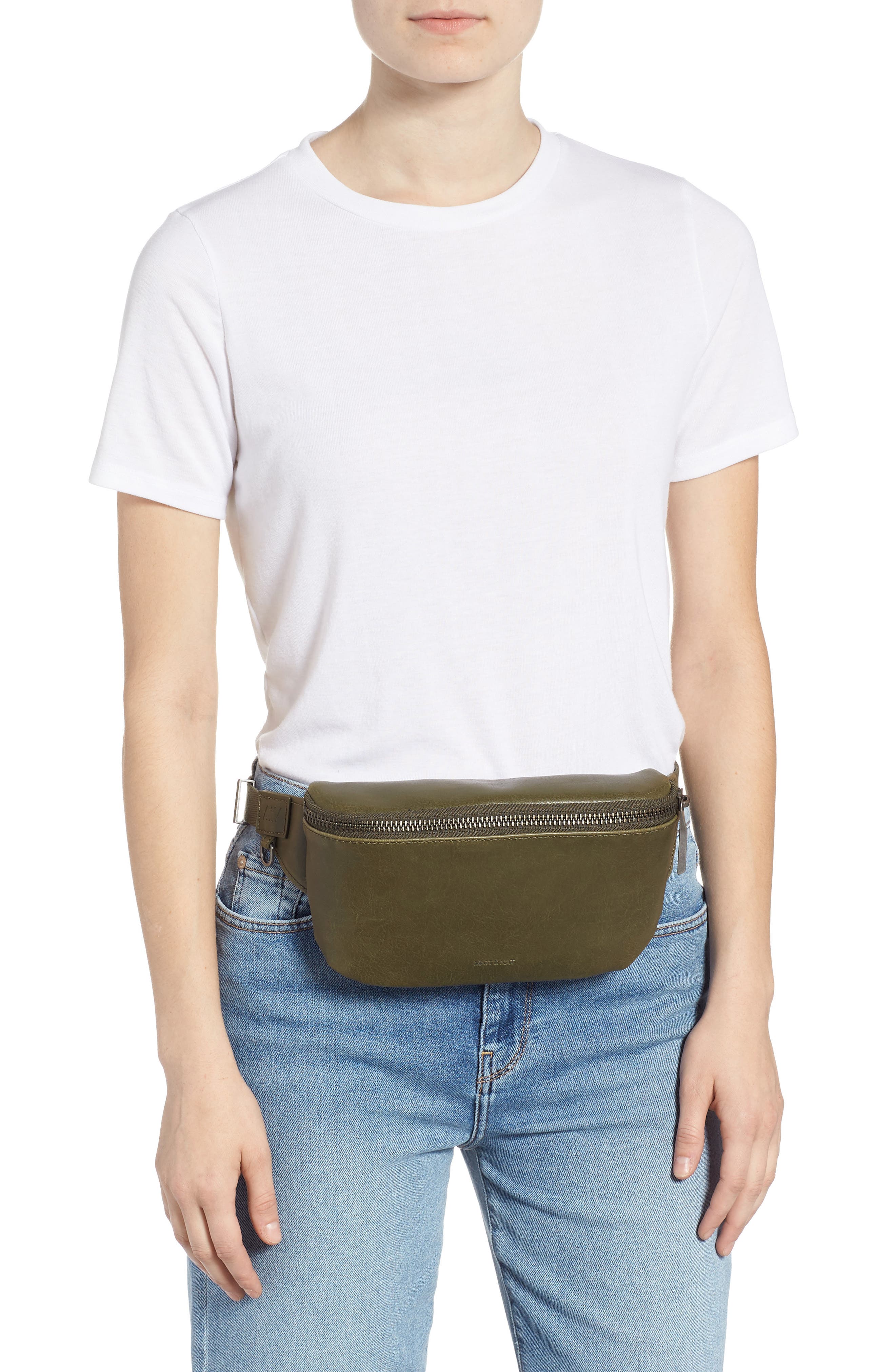 Matt & Nat Vie Faux Leather Belt Bag, Alternate, color, Olive