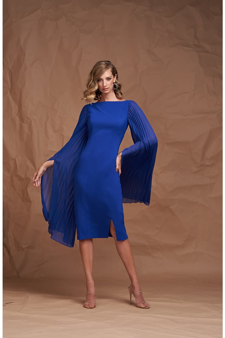 Angelica Statement Sleeve Cocktail Dress, Alternate, color, SAPPHIRE
