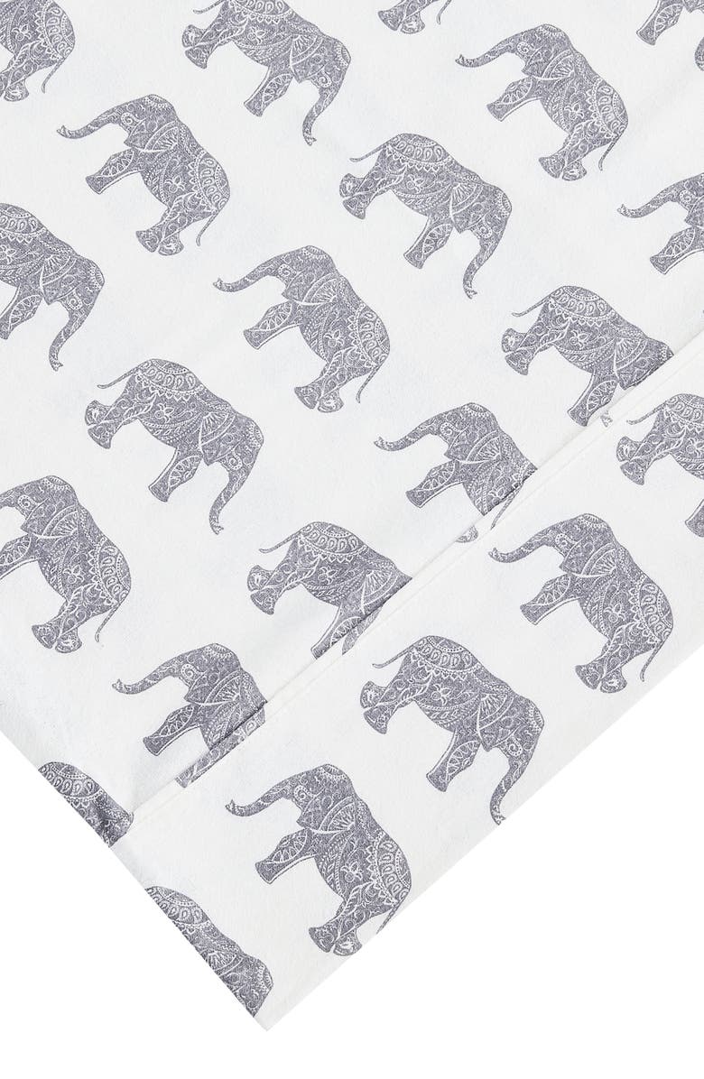 MELANGE HOME Elephant Flannel Sheet Set, Alternate, color, Grey