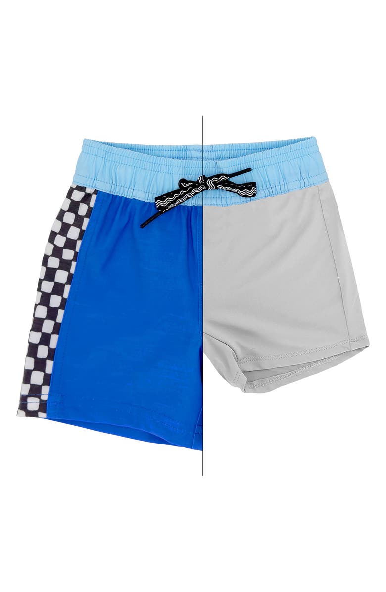 Feather 4 Arrow Check Mate Volley Swim Trunks, Alternate, color, Marina Blue