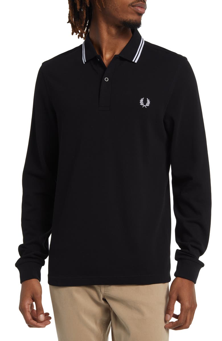 Fred Perry Twin Tipped Long Sleeve Piqué Polo, Main, color, 