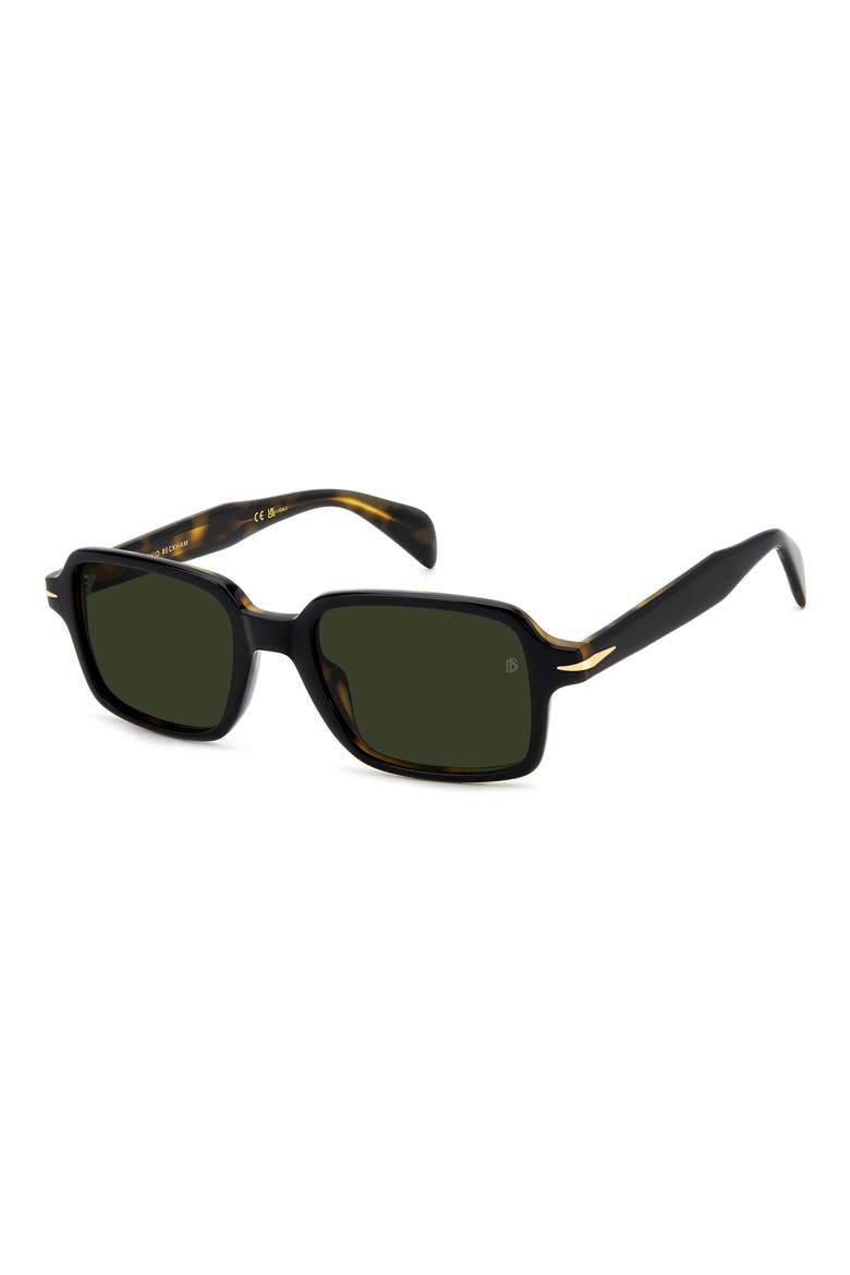 51mm Rectangular Sunglasses, Alternate, color, BLACK HAVANA/ GREEN