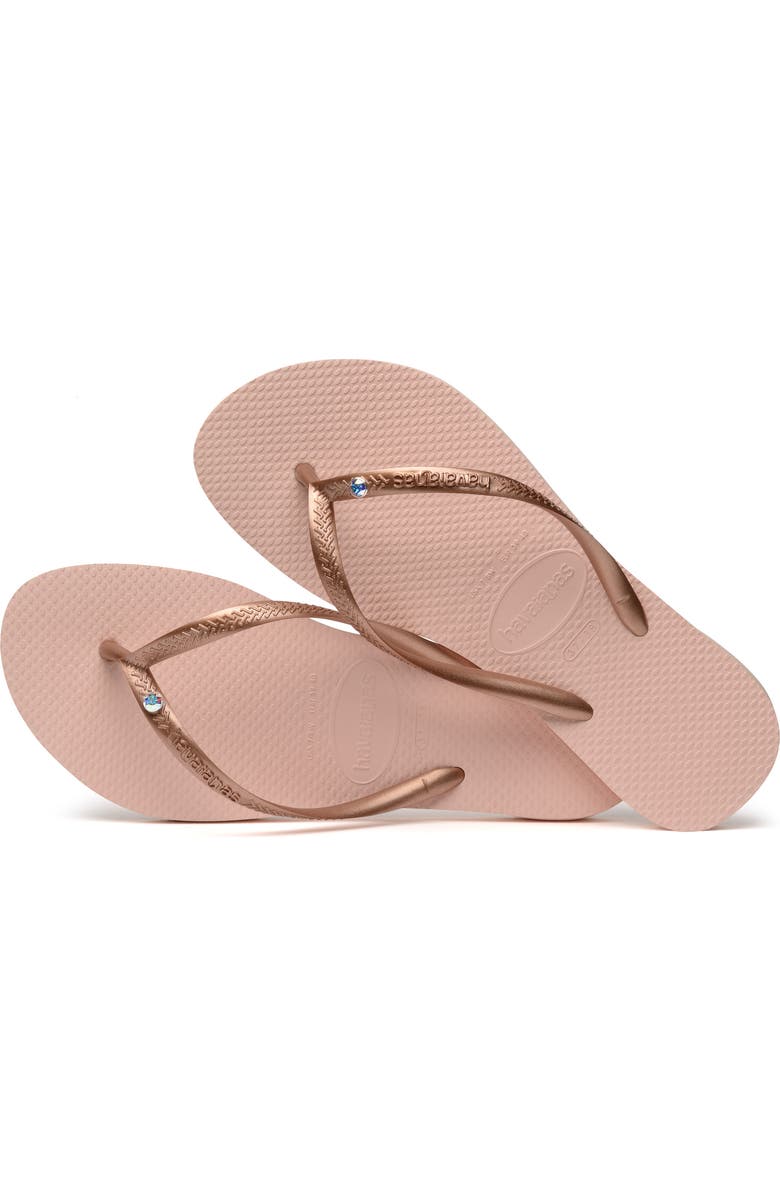 Havaianas Slim Crystal II Flip Flop, Alternate, color, Ballet