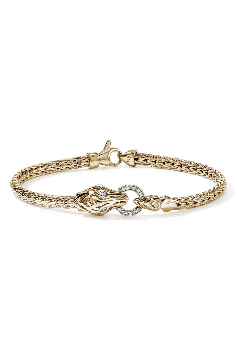 Naga Bracelet, 14K Gold, Diamonds, Main, color, GOLD