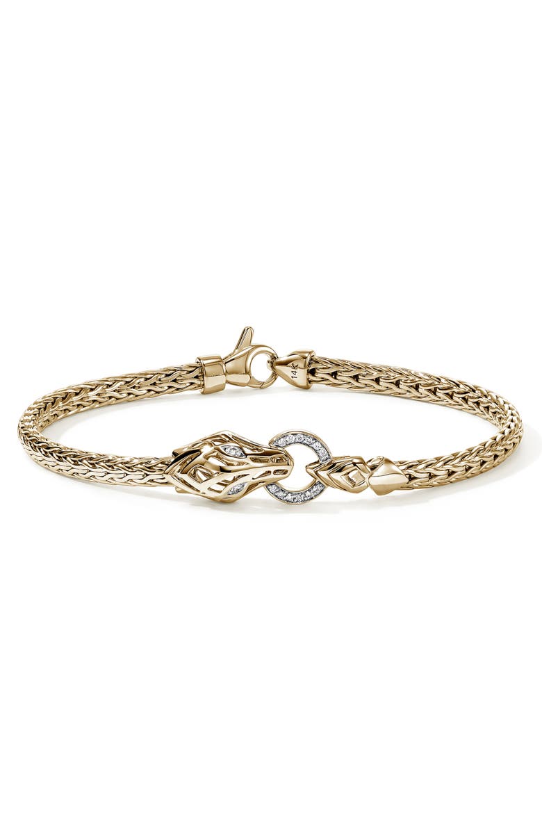 John Hardy Naga Bracelet, 14K Gold, Diamonds, Main, color, Gold