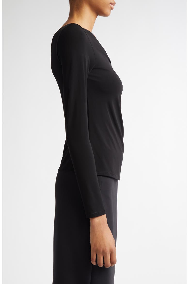 Spluga One-Shoulder Jersey Top, Alternate, color, BLACK