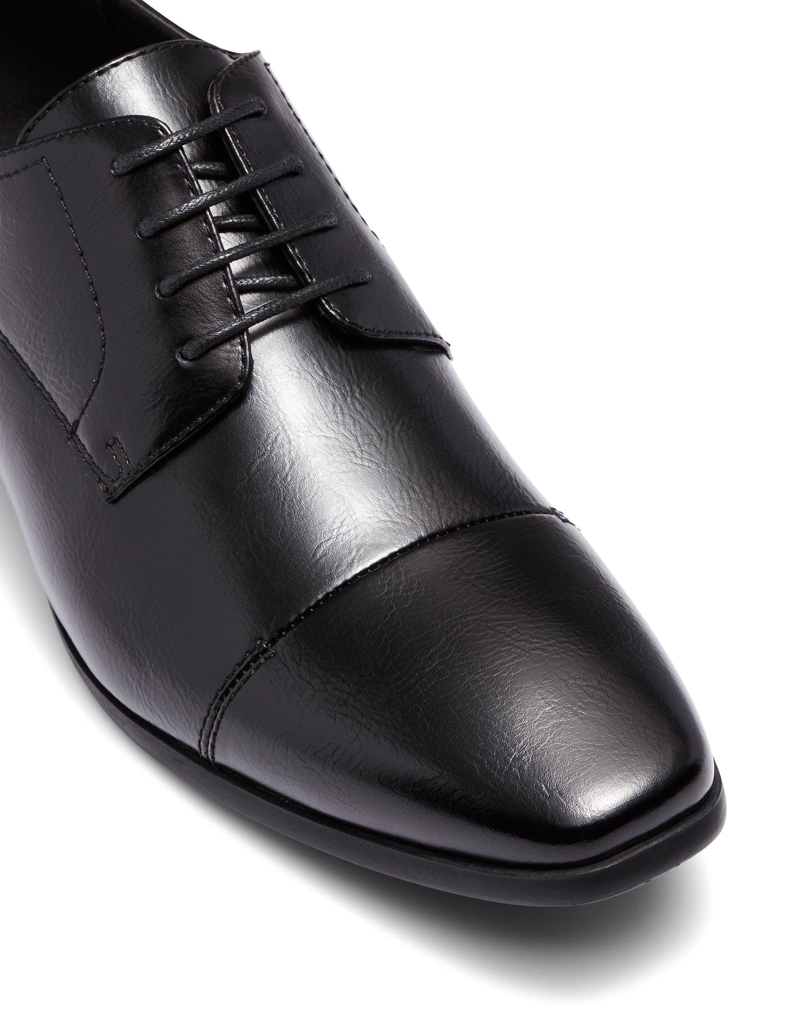 Uncut Perkins Derby Shoe, Main, color, Black Pu
