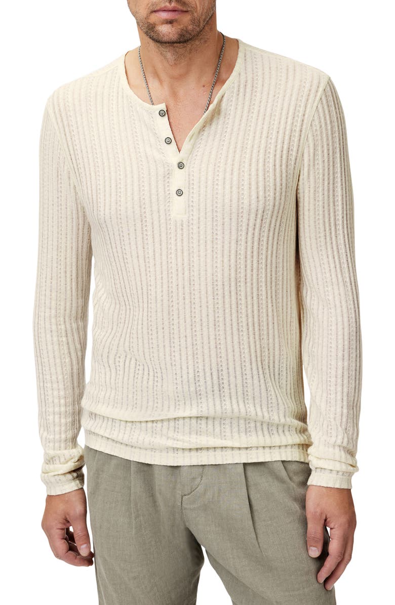 John Varvatos Araujo Regular Fit Rib Henley, Main, color, Marble