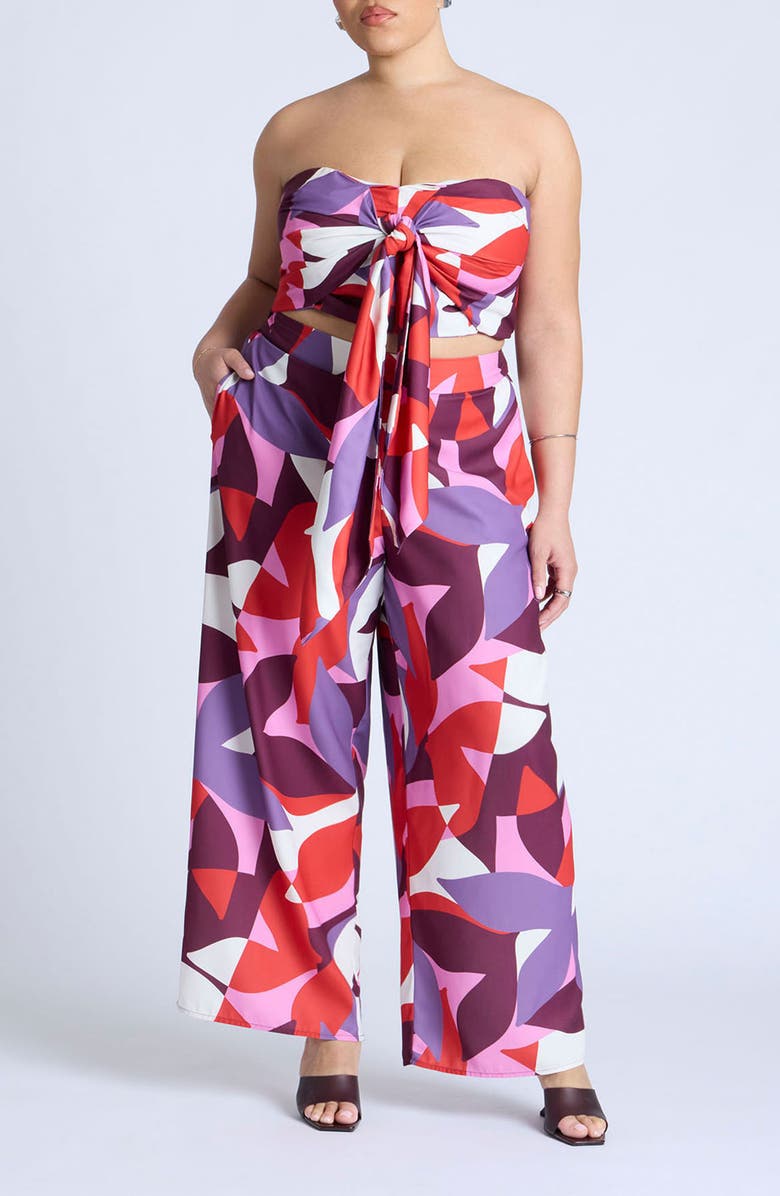 ELOQUII Print Pull-On Wide Leg Pants, Alternate, color, 