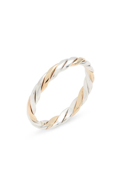 Nashelle Mixed Metal Twist Band Ring In Gold Fill And Sterling Silver