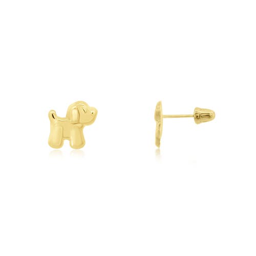 The Lovery Fine Jewelry Baby Puppy Screw Back Stud Earrings In Gold