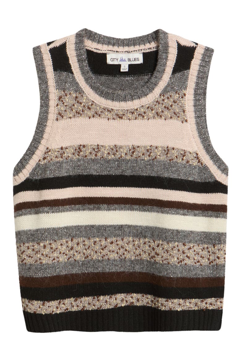 Multi Stripe Sweater Vest, Alternate, color, NATURAL MULTI