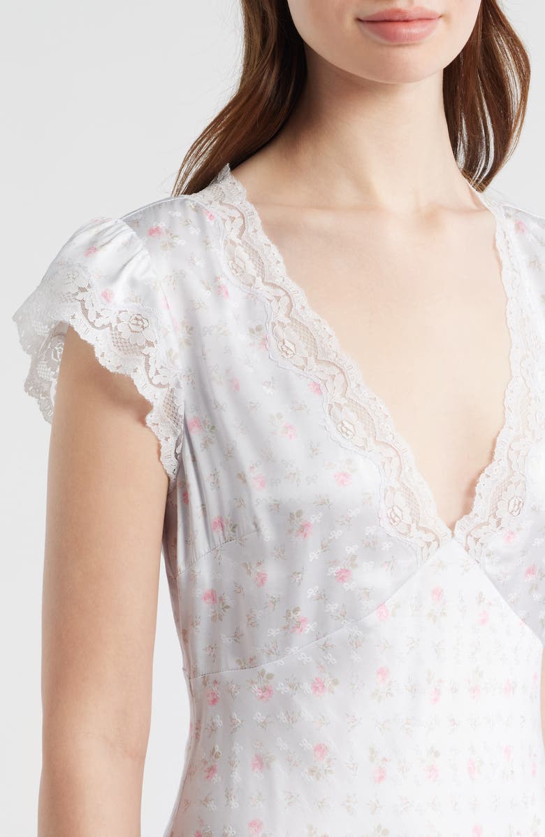 LoveShackFancy Theodore Floral Maxi Slipdress, Alternate, color, Chapparal Blue