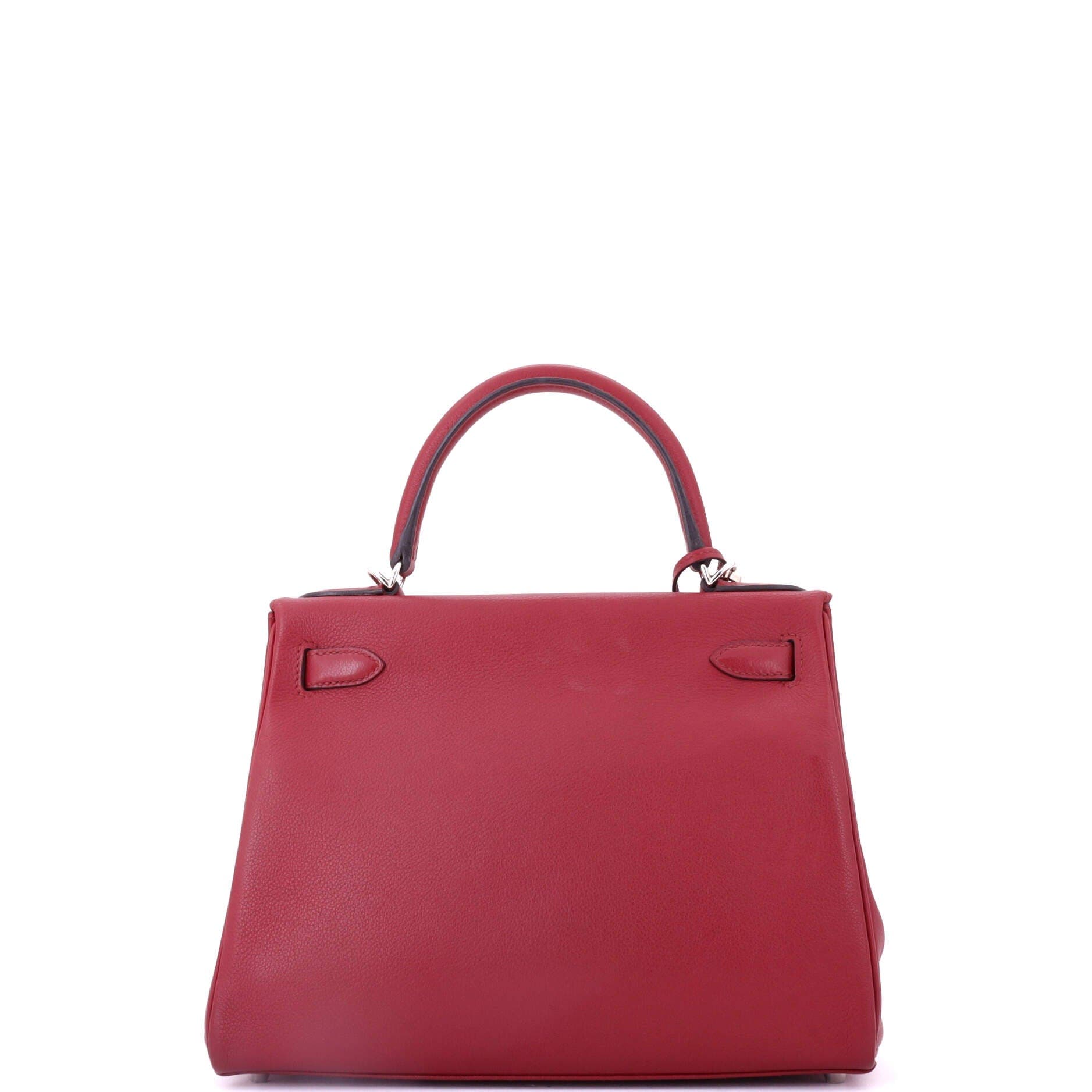 Pre-Owned Hermes Kelly Handbag Red Evercolor with Palladium Hardware 28, Alternate, color, 