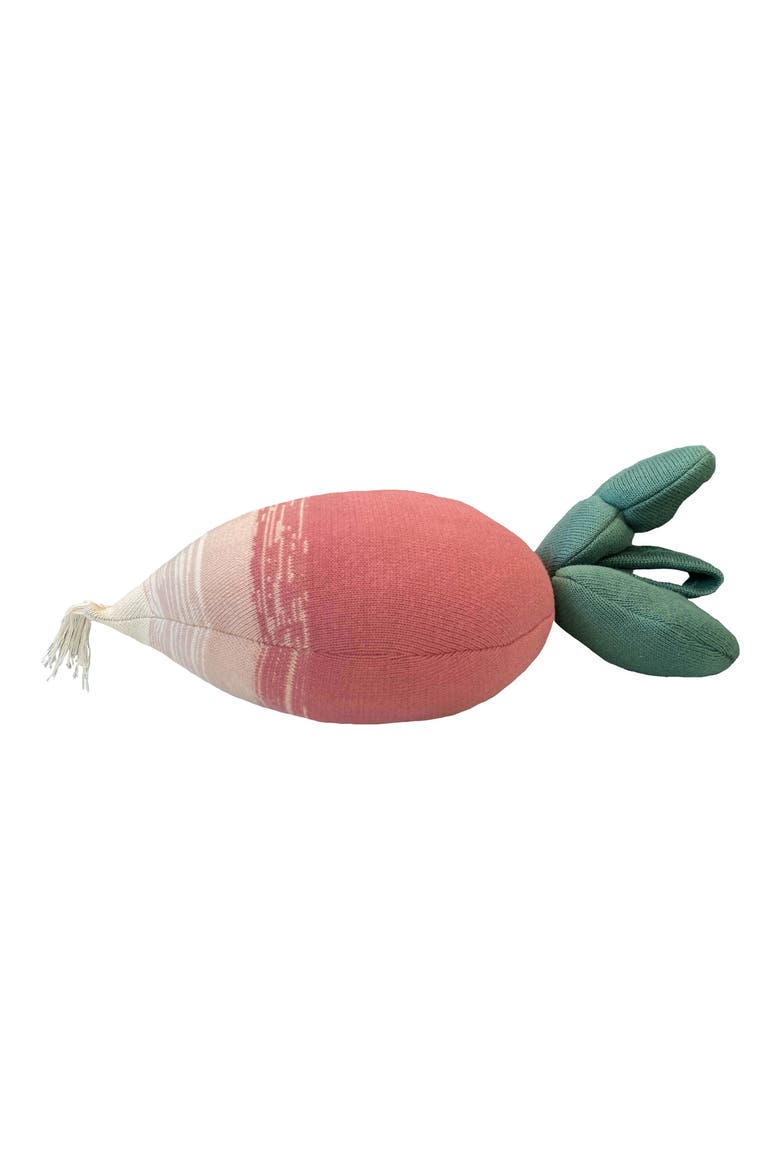 Kids' Ramona the Radish Knitted Accent Pillow, Alternate, color, DARK GREEN ASH ROSE