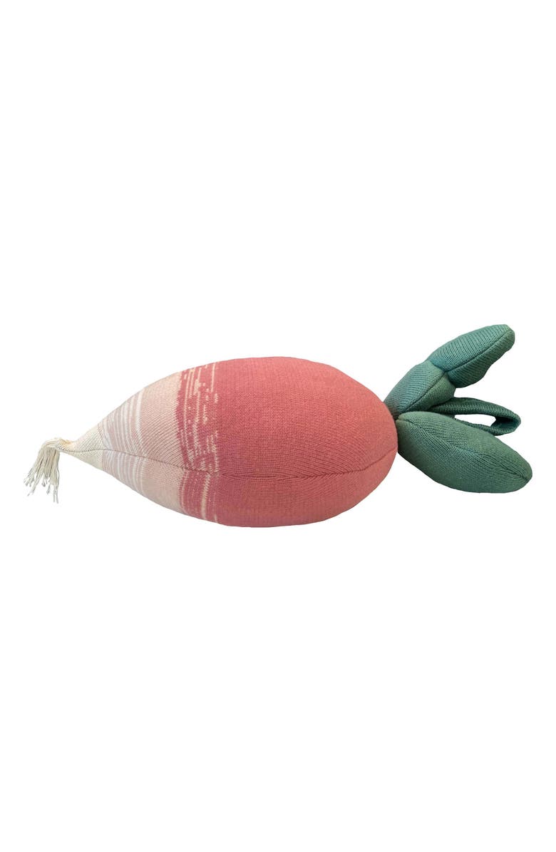 Lorena Canals Kids' Ramona the Radish Knitted Accent Pillow, Alternate, color, Dark Green Ash Rose