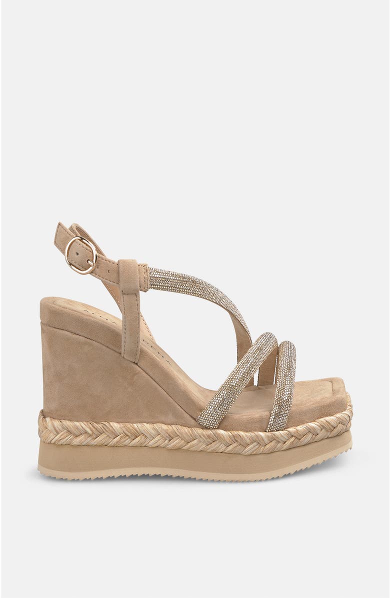 Alma en Pena Braided Wedge With Rhinestones, Alternate, color, Beige